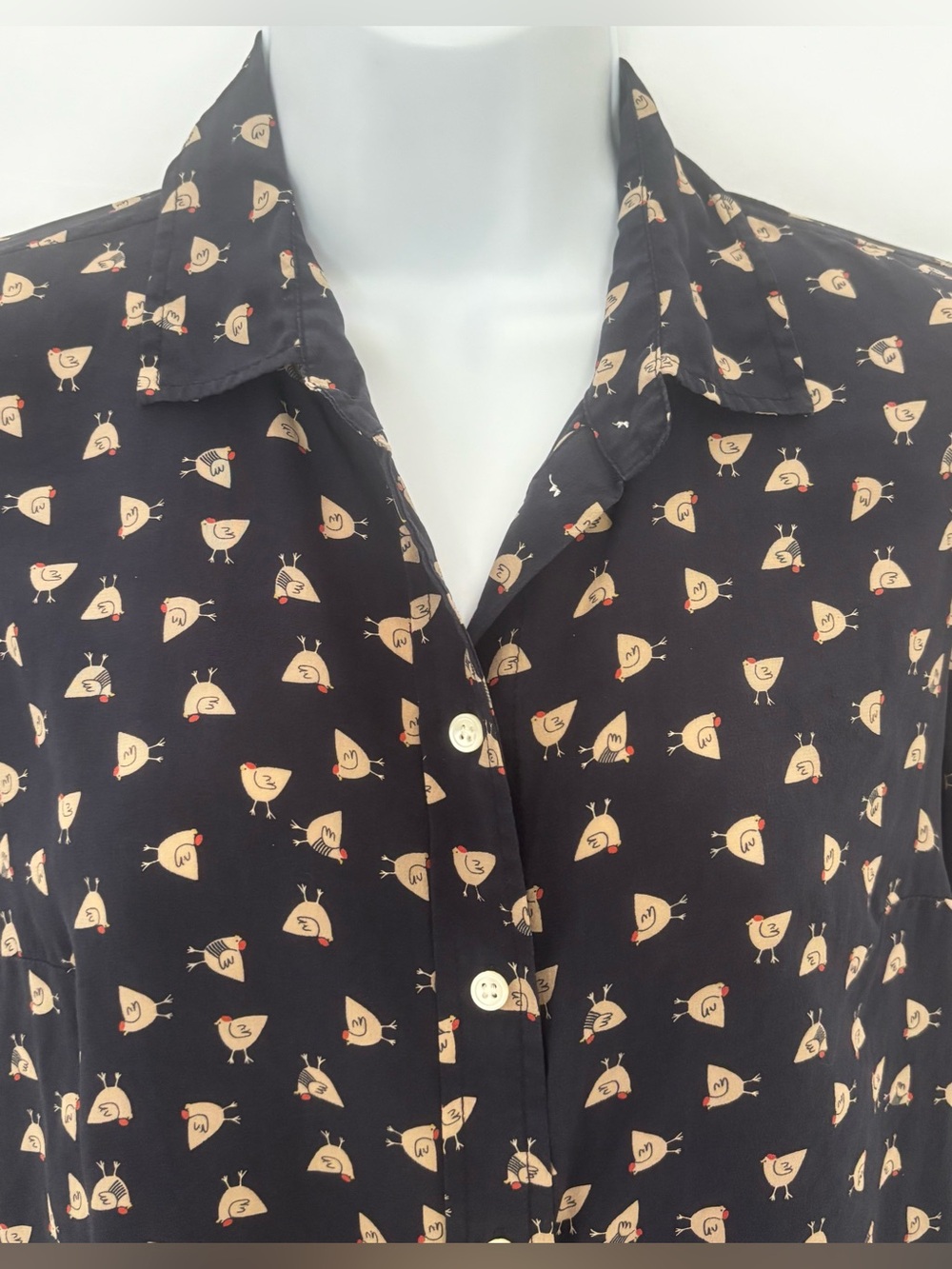 J. Crew French Hen 100% Silk Blouse Sz 2